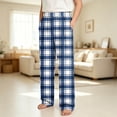 thumbnail image 2 of hotojiny Unisex Kids Pants Boys Girls Comfortable Plaid Bottoms Loose Fit Elastic Waist Soft Trousers for Christmas(Navy,11-12 Years), 2 of 7