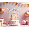 thumbnail image 3 of Yatrandify Glittery Cake Happy Birthday Banner Colorful Balloons Crown Happy Celebration Backdrop for Kids Birthday Party Photo Shoot Event, 3 of 7
