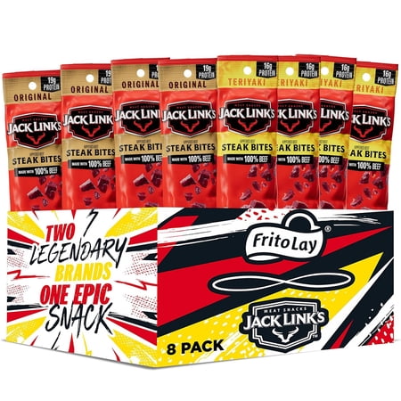 Frito Lay Jack Link's Kippered Beef Steak Bites Variety pack, 8 pack
