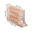 thumbnail image 3 of 4 Tiers Egg Holder For Fridge Automatic Scrolling Egg Rack Holder Space Saving Egg Dispenser Auto Rolling Large Capacity Eggs Organizer Storage 30 Egg For Fridge Kitchen, 3 of 9