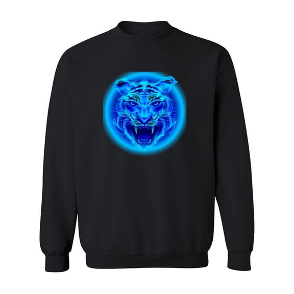 Head Of Tiger In Blue Sweatshirt Men -Image by Shutterstock, Male Small