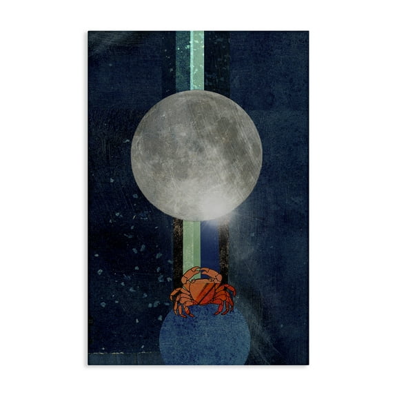 Stupell Industries Surreal Crab Outer Space Animals & Insects Painting Gallery Wrapped Canvas Art Print Wall Art, 16 x 24