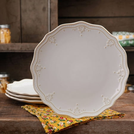 The Pioneer Woman Farmhouse Lace Dinner Plate Set, 4-Pack