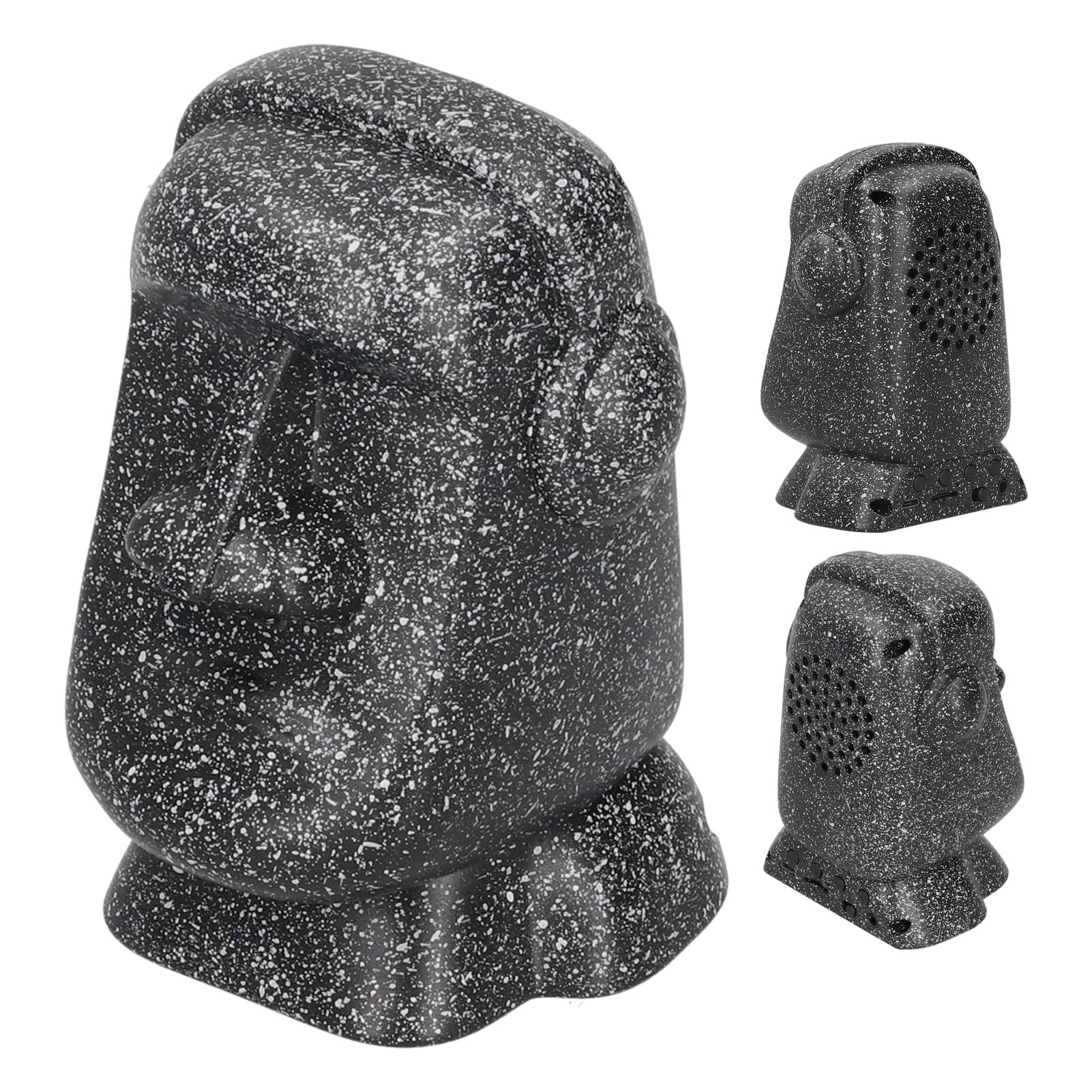 NFTIGB Moai Stone Portrait Bluetooth Speaker Wireless Subwoofer with Built-in Battery USB Charging Stereo Loudspeaker for Home Office, Black (4.72 inches / 12 cm)