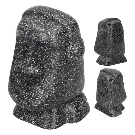 NFTIGB Moai Stone Portrait Bluetooth Speaker Wireless Subwoofer with Built-in Battery USB Charging Stereo Loudspeaker for Home Office, Black (4.72 inches / 12 cm)