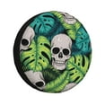 thumbnail image 1 of Fotbe Skull and Palm Leaves Funda de Llanta de Repuesto con Estampado, Engrosada, Ajuste Universal para Jeep, Remolque, RV, SUV, Camión-14 inch, 1 of 6