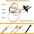 thumbnail image 4 of 10002265 Propane Gas 3 Way SIT Pilot Assembly Kits for Majestic, Monessen, Temco, and Vermont Castings Fireplaces, SRV10002265 Pilot Assembly Replacement Parts with Thermocouple, Thermopile, 4 of 7
