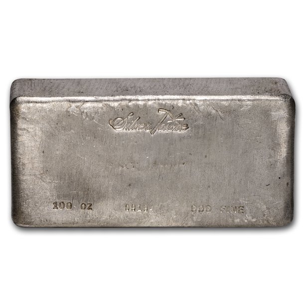 100 oz Silver Bar SilverTowne (Poured, Vintage)