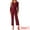 Wine Red, variant on Women's V Neck Wide Leg Elegant Knit Jumpsuits XS Wine Red