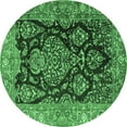 thumbnail image 1 of Ahgly Company Indoor Round Persian Emerald Green Traditional Area Rugs, 3' Round, 1 of 4