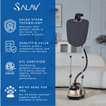 thumbnail image 4 of SALAV Pro Series Dual Bar Garment Steamer with Rotatable Ironing Board & Steam Selection Dial, 4 of 7