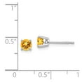 thumbnail image 2 of 14k White Gold 4mm Citrine Earrings - .50 cwt - Measures 4x4mm Wide, 2 of 2