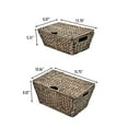 thumbnail image 4 of happimess BSK2007B-2SET Wilder Classic Farmhouse Woven Hyacinth Rectangular Storage Baskets with Lids and Handles, Brown (Set of 2), 4 of 7