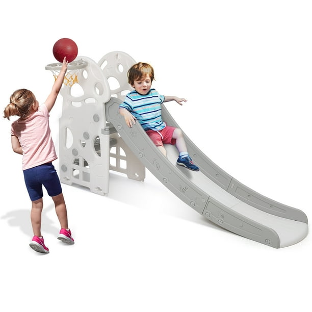 DSSTYLES Kid Folding Slide with Stairs, Children Playground Kids Slides ...