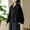 Black, variant on Caywon Women's Fashion Solid Color Cotton Linen Hooded Long Sleeve Outer Short Coat Long Sleeve Hooded Casual Coat Jacket Lightweight Cotton Linen Blend Black M