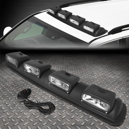 UNIVERSAL OFF-ROAD BLACK FRAME CLEAR ROOF MOUNTED FOG LIGHT SWITCH HARNESS KIT