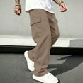 thumbnail image 2 of Dwelliawo Men's Casual Pants Drawstring Workout Cargo Pants Hiking Outdoor Trousers Khaki XL, 2 of 5