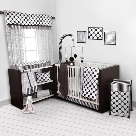 Bacati Dots/Pin Stripes 10 Piece Crib Bedding Set