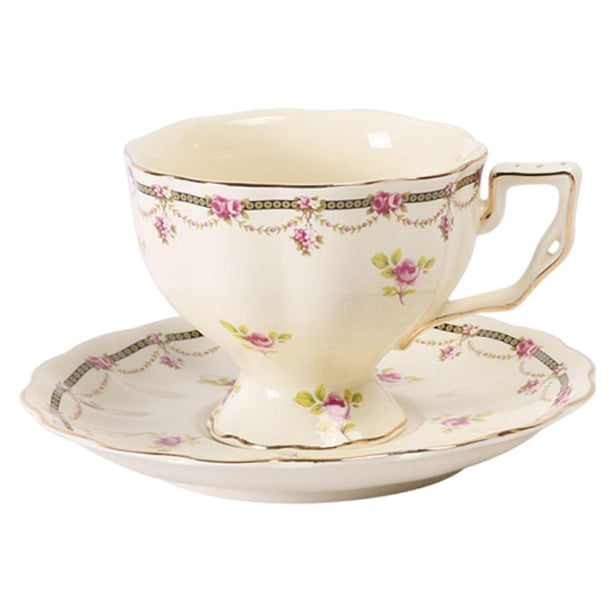 Juego de taza y platillo de café de cerámica, regalo de inauguración de casa, vajilla elegante y multiusos, juego creativo de taza de té de