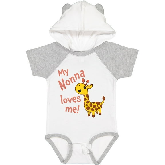 Inktastic My Nonna Loves Me Cute Giraffe Boys or Girls Baby Bodysuit