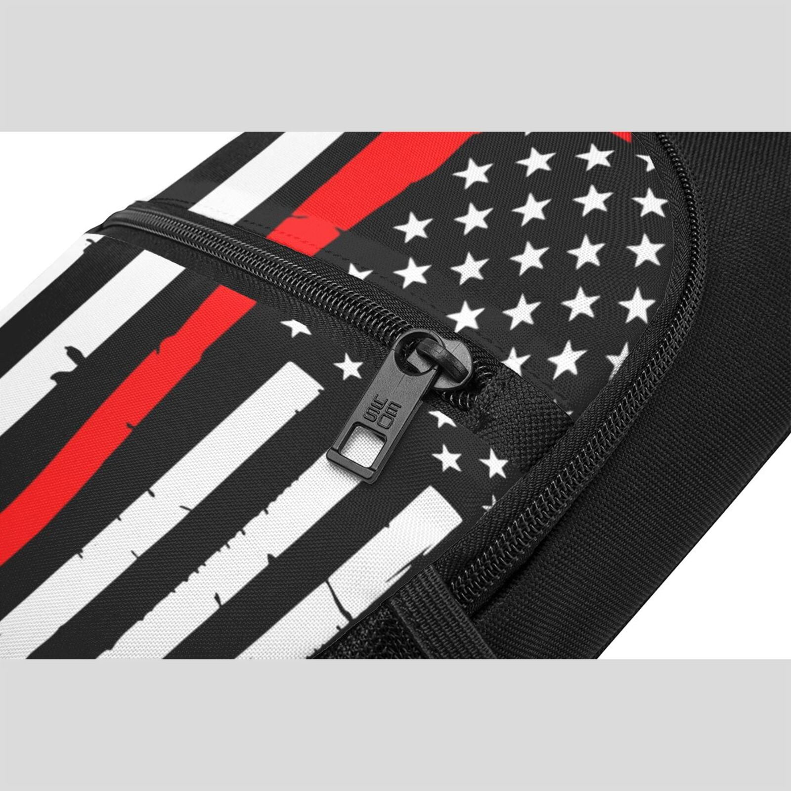 Xecao's Firefighters USA Flag Print Sling Bag: A Versatile Chest, Shoulder, and Crossbody Backpack for Casual Days Out, Perfect for Both Men and Women