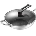 thumbnail image 5 of Sartén Wok, Sartén Wok de Acero Inoxidable Capa Wok de Acero Inoxidable Sartén Wok de Acero Inoxidable Rendimiento Sólido, 5 of 5
