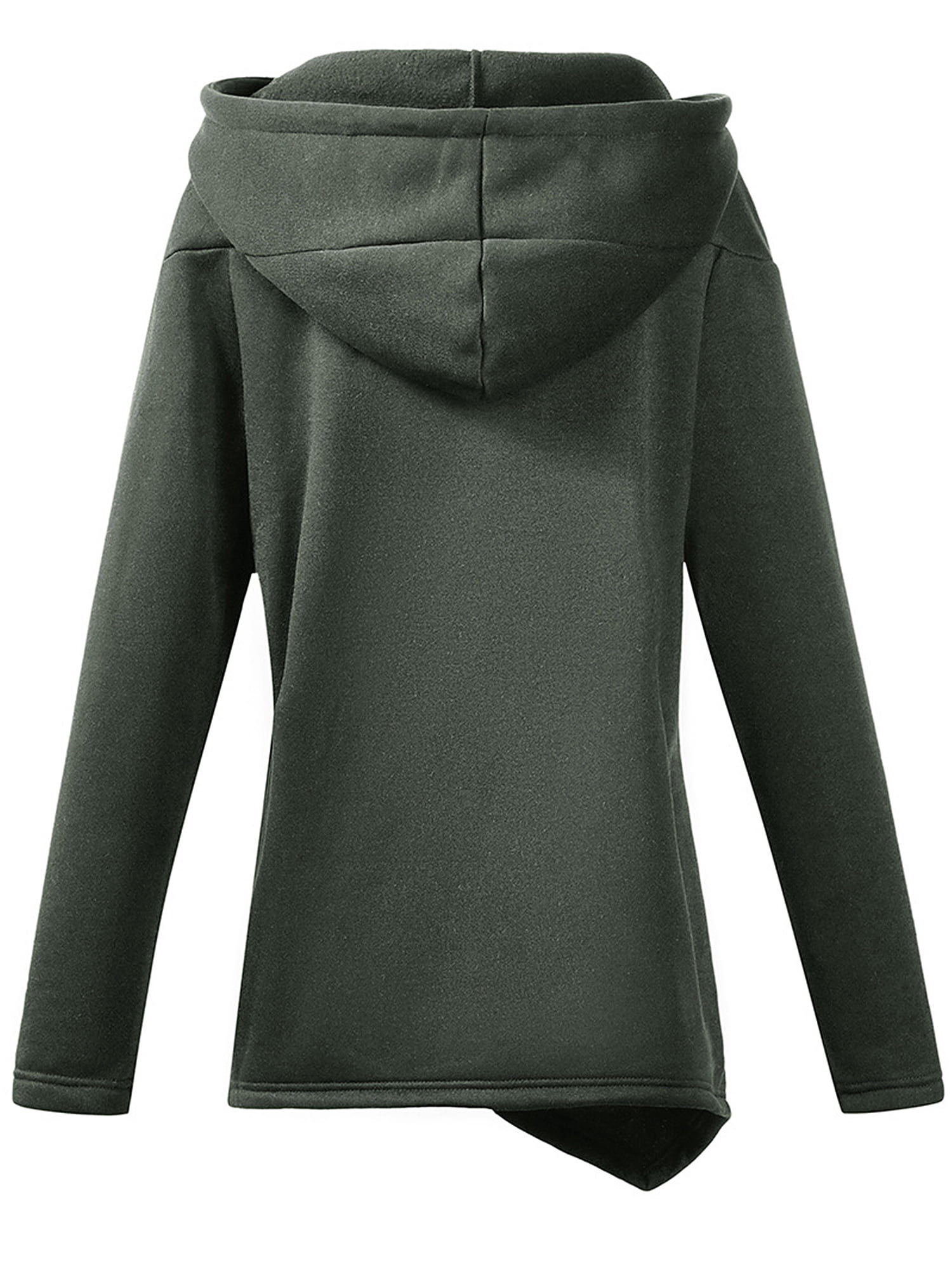 kolila Hoodies for Women Fleece Asymmetrical Button Hem Plus Size Top Sweater Blouse Pullover Hoodie Overcoat Outwear 