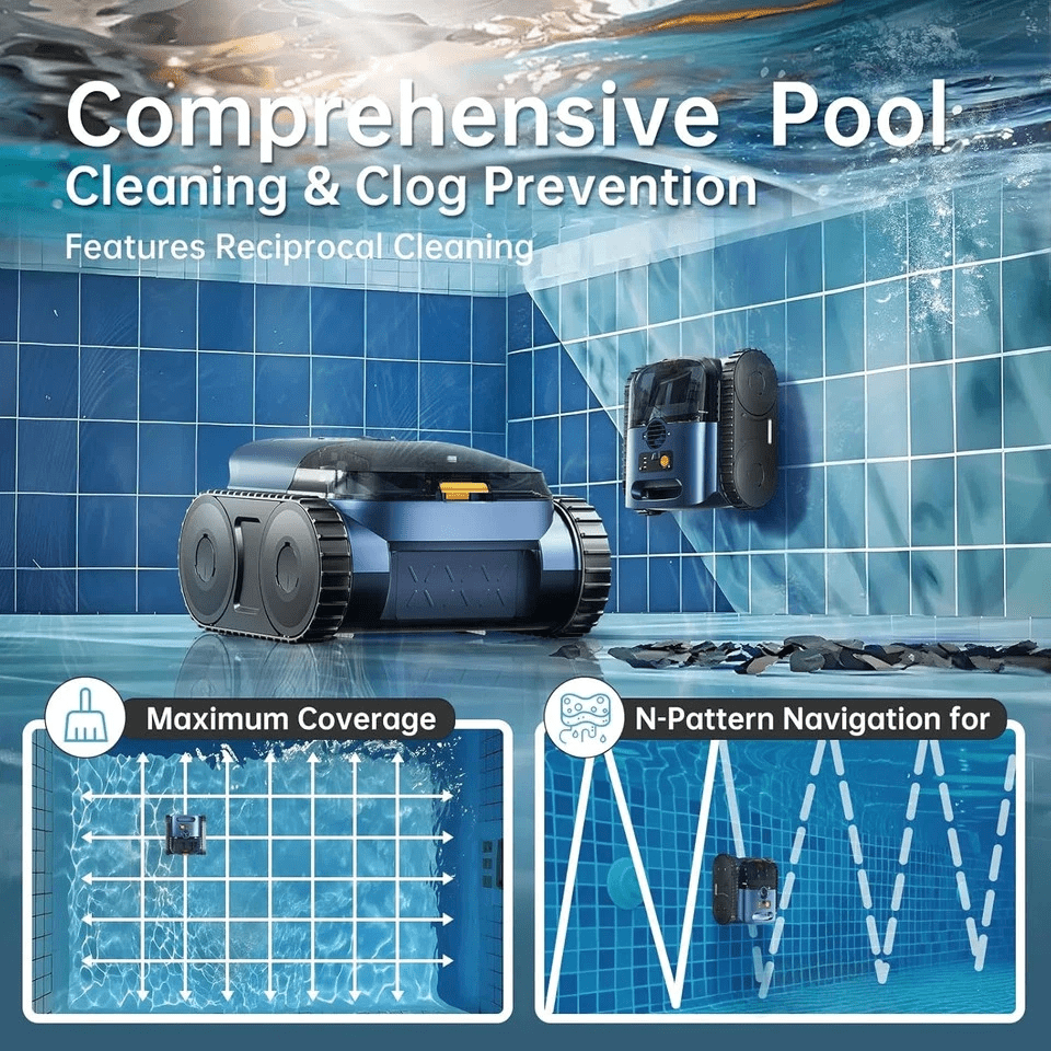 Lodoba Robotic Pool Vacuum Cleaner, Cordless, Brushless, For Inground Pools, 2.5L Filter Basket (SAT25)