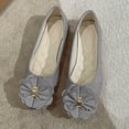 thumbnail image 2 of Dpityserensio Dress Flats Shoes Women Shallow Mouth Square Toe Flower Work Shoes Bow Flat Shoes, 2 of 4