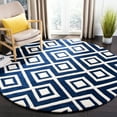 thumbnail image 2 of SAFAVIEH Chatham Eric Geometric Tessellation Wool Area Rug, Dark Blue/Ivory, 8' x 10', 2 of 10