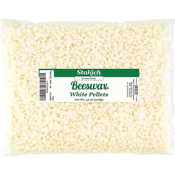 Stakich Beeswax Pellets for Candle Making, 2 lbs (White)