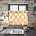 thumbnail image 4 of Yayeee Kitchen Curtains Tier Pair Light Filtering 27"x36" Rod Pocket Short Cafe Window Panel, Orange Circle, 4 of 7