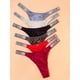 thumbnail image 2 of JUEGE* 6pcs Letter Rhinestone Thongs, Low Waist Stretchy Sports Panties, Women's Lingerie & Underwear, 2 of 5