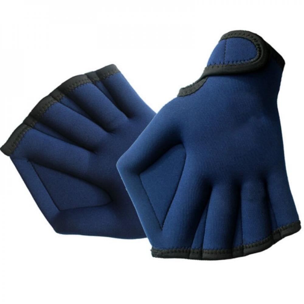 SaniMomo 1Pair Aqua Paddle Training Water Surfing Webbed Gloves Swim Fingerless Glove Yellow S