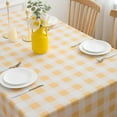 thumbnail image 4 of Yellow Buffalo Plaid Tablecloth 60" X 102" Rectangle Tablecloth - Yellow and White Checkered Gingham Oblong Polyester Table Cover Reusable Water Resistant for Spring Summer Holiday Party Dinner Décor, 4 of 6