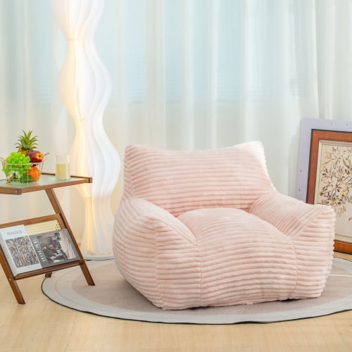42" Corduroy Ergonomic Modern Mid-Century Accent Armchair, Oversized Accent Chair with Foam Filling, Mid-Century Modern Chair for Lounge Dorm Gaming Space, Pink