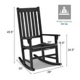 thumbnail image 2 of Gymax Wooden Rocking Chair Porch Rocker High Back Garden Seat For Indoor Outdoor Black, 2 of 10