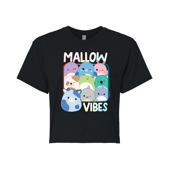 Squishmallows - Mallow Vibes - Juniors Cropped Short Sleeve Graphic T-Shirt