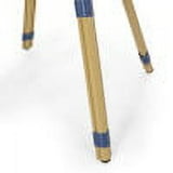 Outdoor Aluminum 3 Piece French Bistro Set, Navy Blue, White, with Bamboo Finish