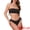 Black, variant on Women's Bandeau Drawstring Side Tie Bikini Sets Large Pink