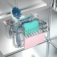 thumbnail image 2 of HapiRm Sink Caddy Sponge Holder for Kitchen Sink, 4 in 1 Sponge Holder + Brush Holder + Dish Cloth Hanger + Sink Stopper Holder, SUS304 Stainless Steel, 2 Installation Ways, No Drilling, Upgrade, 2 of 7