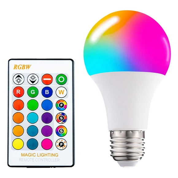 Bombilla LED E26 E27 Sunnimix RGB Foco de Cambio de 16 Colores para Fiesta En Casa 70X130MM 10W