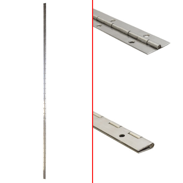 Sierra Pacific Aluminum Piano Hinge - 1.25" Open X 22" Long - Mill Finish, USA Made