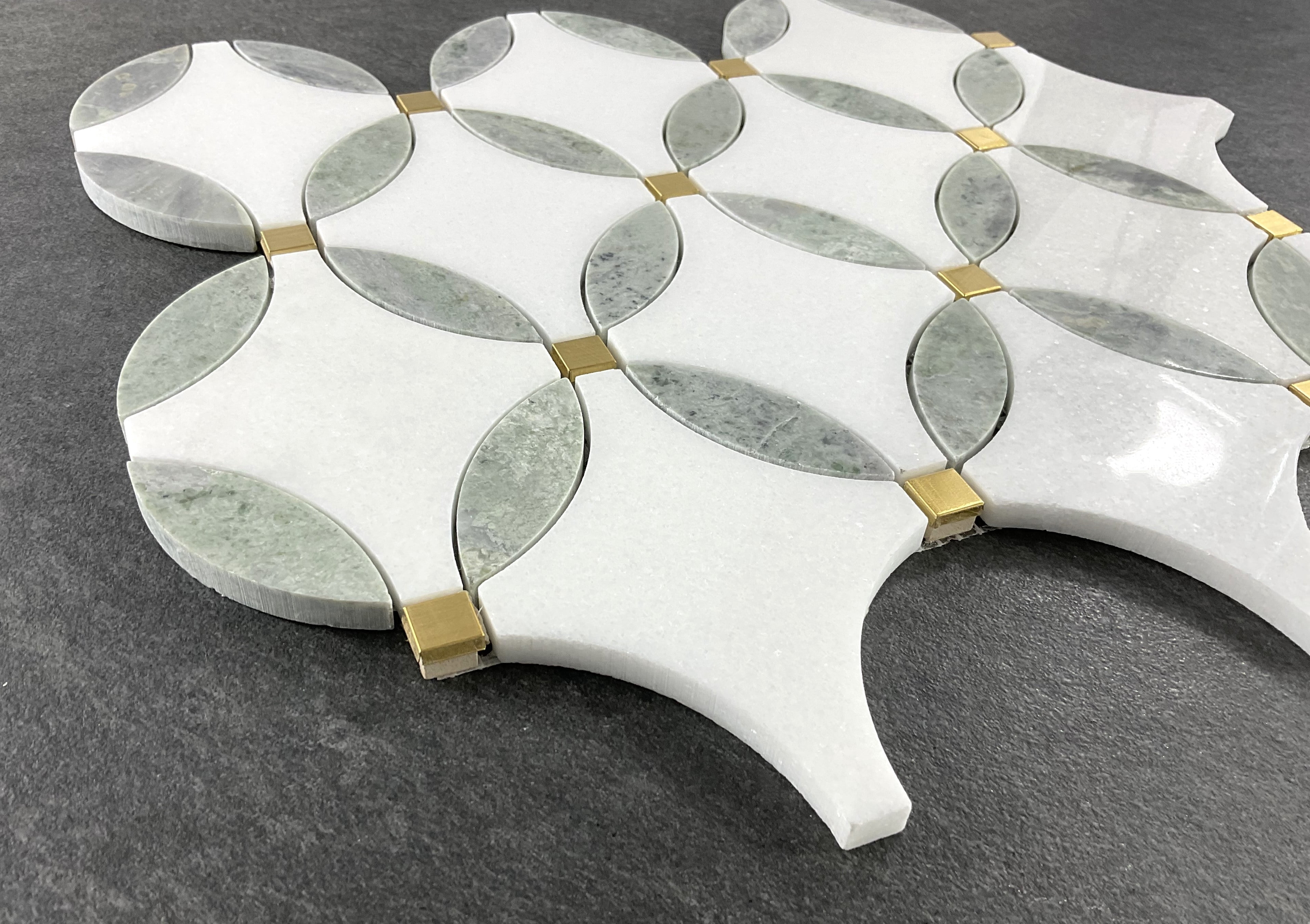 Waterjet Marble And Metal Wall Mosaic Tile - Case (10 Sheets)