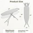 thumbnail image 3 of Foldable Ironing Board, Heavy Duty Iron Board with 9 Adjustable Heights, 4 Layer Cover and Safety Iron Rest, 52X14 Compact and Space Save Iron Board for Home Laundry Room Use, Gray&White, 3 of 9