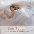 thumbnail image 4 of Gold Striped Bedding Duvet Cover Set Full Size 4 Pieces Marble Blue Pink Gradient Stripes Bedding Set with Zipper Closure, 1 Comforter Cover 86x90 Inches 1 Flat Sheet & 2 Pillow Cases, 4 of 9