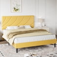 thumbnail image 7 of 4 EVER WINNER Queen Size Bed Frame, Queen Bed Frame Platform Bed with Headboard, Yellow Bed for Kids, Easy Assembly, Yellow, 7 of 7