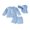 Blue, variant on Rovasas Boy Rash Guard Swimsuit Stripe Long Sleeve Mock Neck Tops Shorts Hat