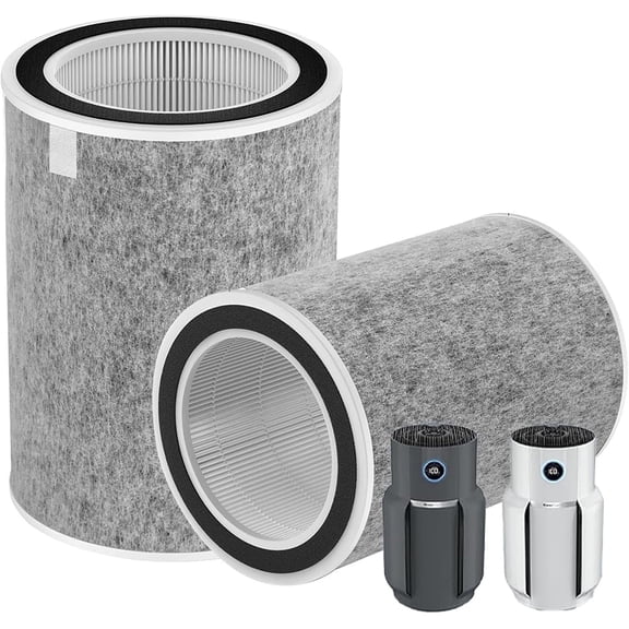 2Pack HP302 HP201 Replacement Filter Compatible with Shark HP200 Series &HC502 Air Purifier MAX,HP200 Series HP202 HP201 &HP232 Filter Cleans Up to 99.98% Particles #HE2FKBAS,HE2FKBASMB