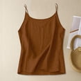 thumbnail image 6 of LEKODE Womens Sleeveless Tops Women's Summer Top Women's Cami Tank Top Linen Crop Top V Neck Sleeveless Tops Linen Crop Tank Tops Cotton Linen Gauze Boho Tops for Women Linen Tank Brown L, 6 of 6